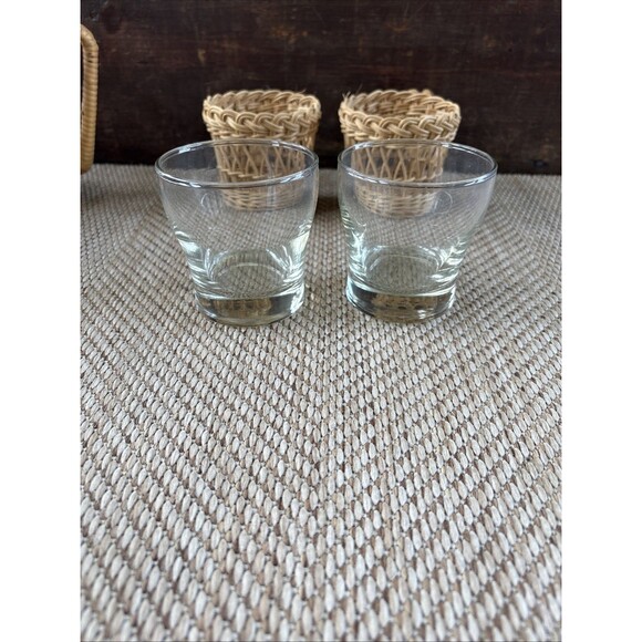 Vintage Wicker Set Picture And Glasses - Picture 8 of 8